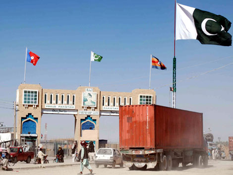 Grenzübergang zu Afghanistan in der Nähe der pakistanischen Stadt Chaman