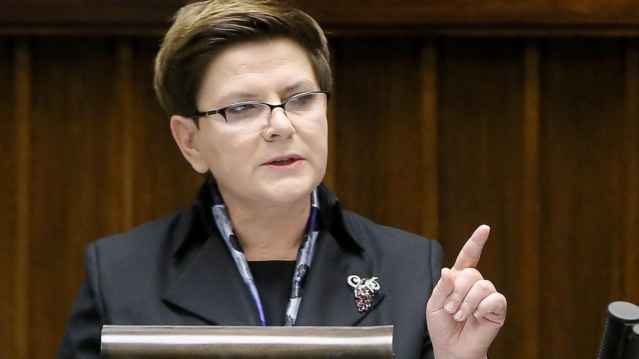 Beata Szydlo im Parlament in Warschau