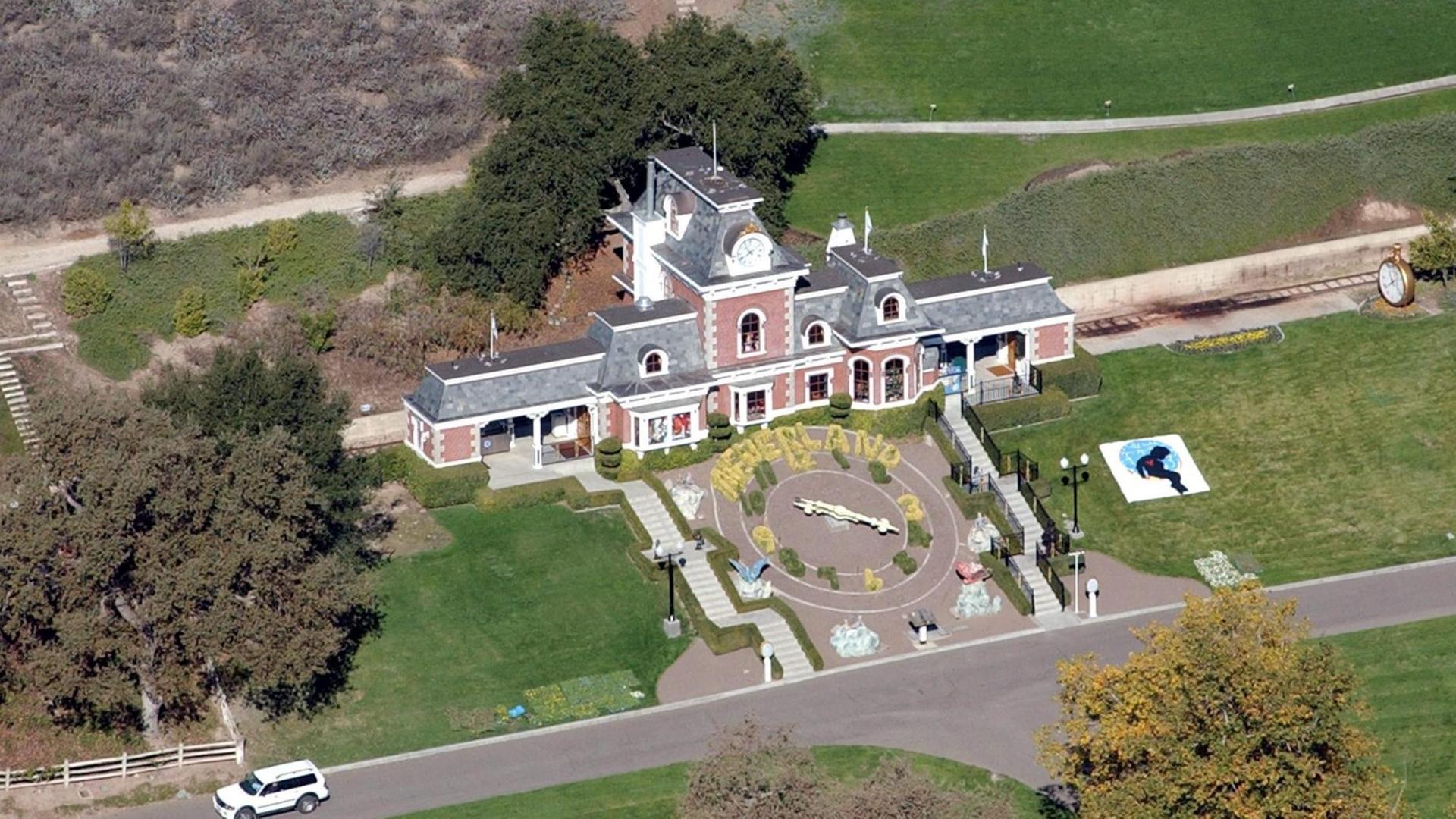 Eine Luftaufnahme der Neverland-Ranch in Santa Ynez nahe Santa Babara in Kalifornien.