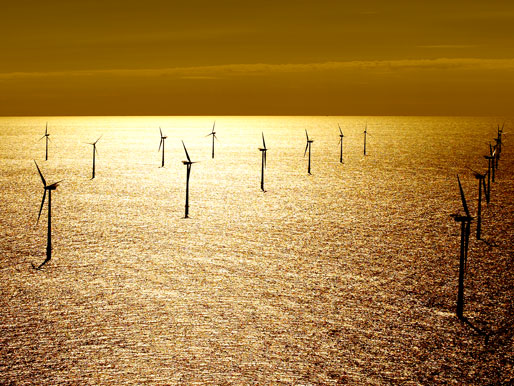 20 Kilometer westlich von Jütland befindet sich Horns Rev, Dänemarks größter Offshore Windpark.