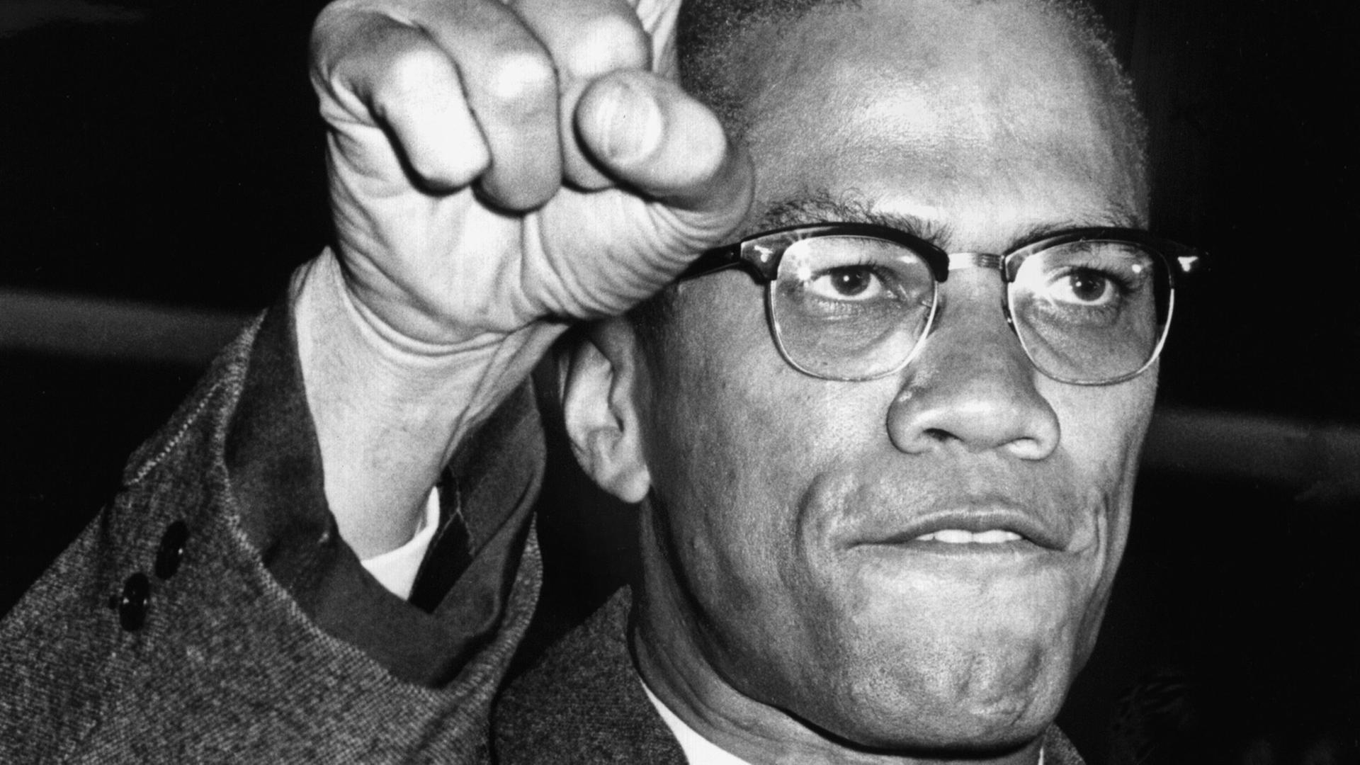 Der amerikanische Bürgerrechtler Malcolm X spricht am 14. Mai 1963 auf einer Kundgebung in New York.