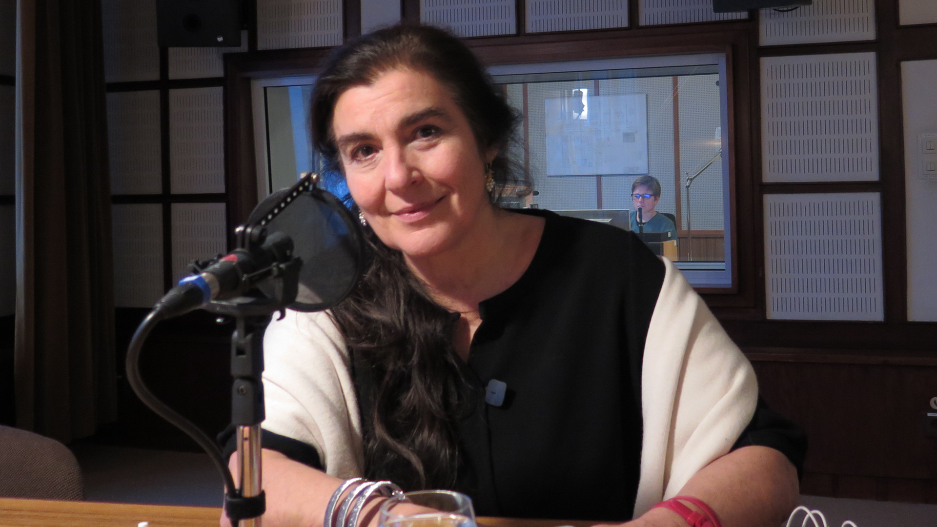 Die griechische Kulturministerin Lydía Koniórdou im Deutschlandradio Kultur Studio