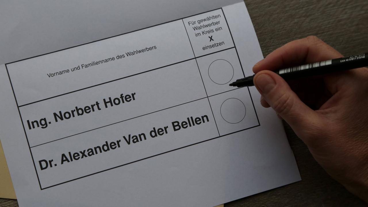 Wahlkarte zur Bundespräsidentenwahl in Österreich