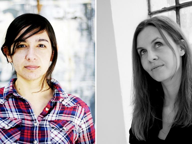 Jeweils ein Porträt der Preisträgerinnen des 11. Internationalen Literaturpreises 2019 Fernanda Melchor (links) und Angelica Ammar (rechts) in einer Montage nebeneinandergestellt.