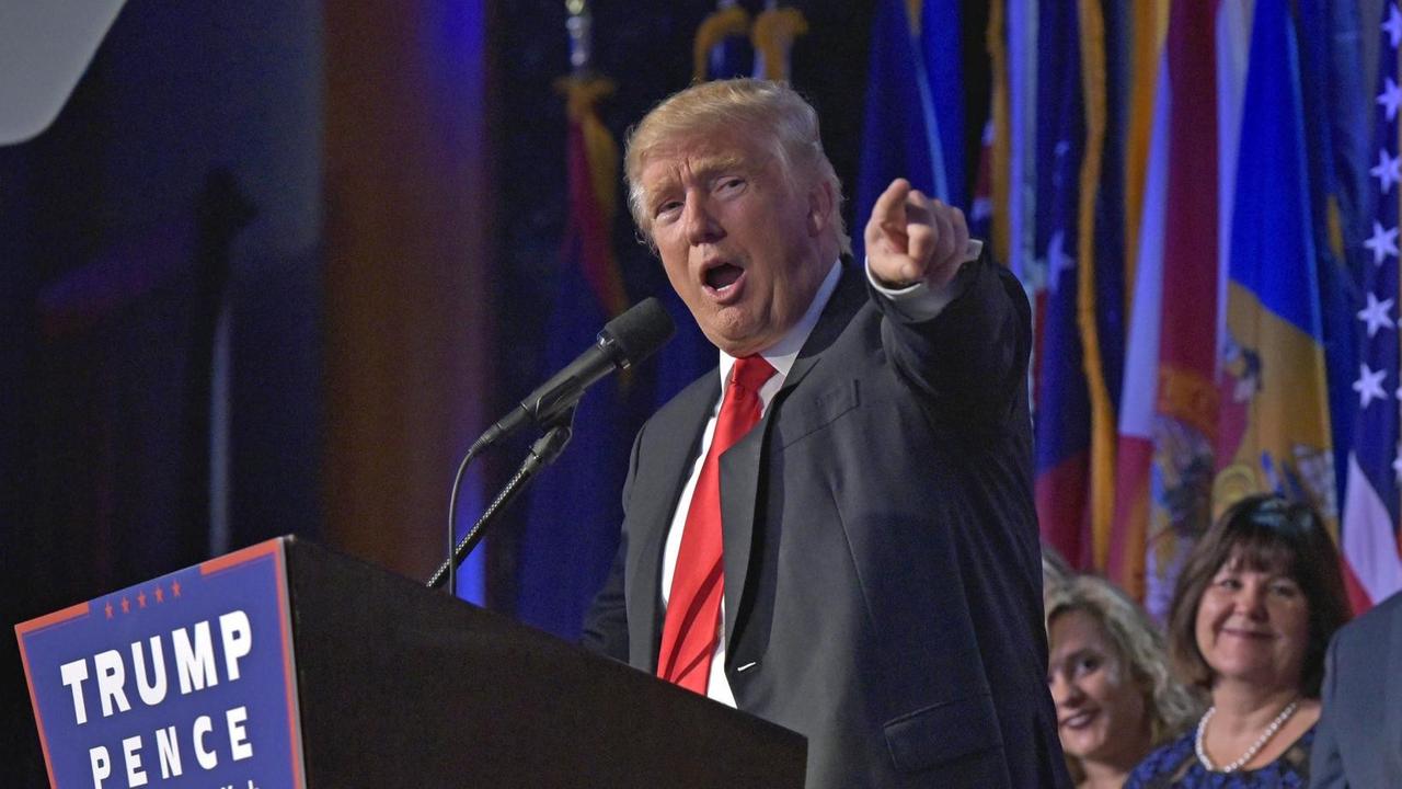 Donald Trump während seiner Rede in New York nach seinem Wahlsieg bei der US-Präsidentschaftswahl