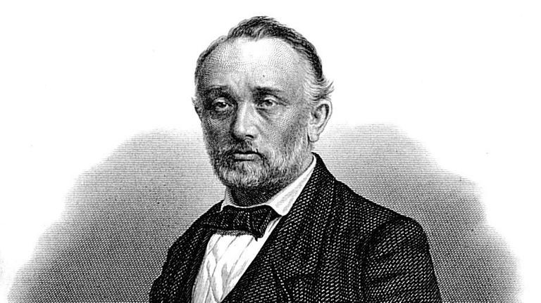 Zeitgenössisches Porträt des deutschen Arztes und Philosophen Ludwig Büchner (1824-1899).