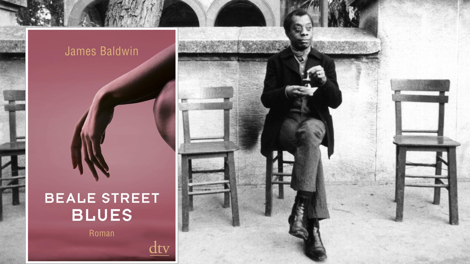 Cover von "Beale Street Blues" vor einem Bild des Autors.