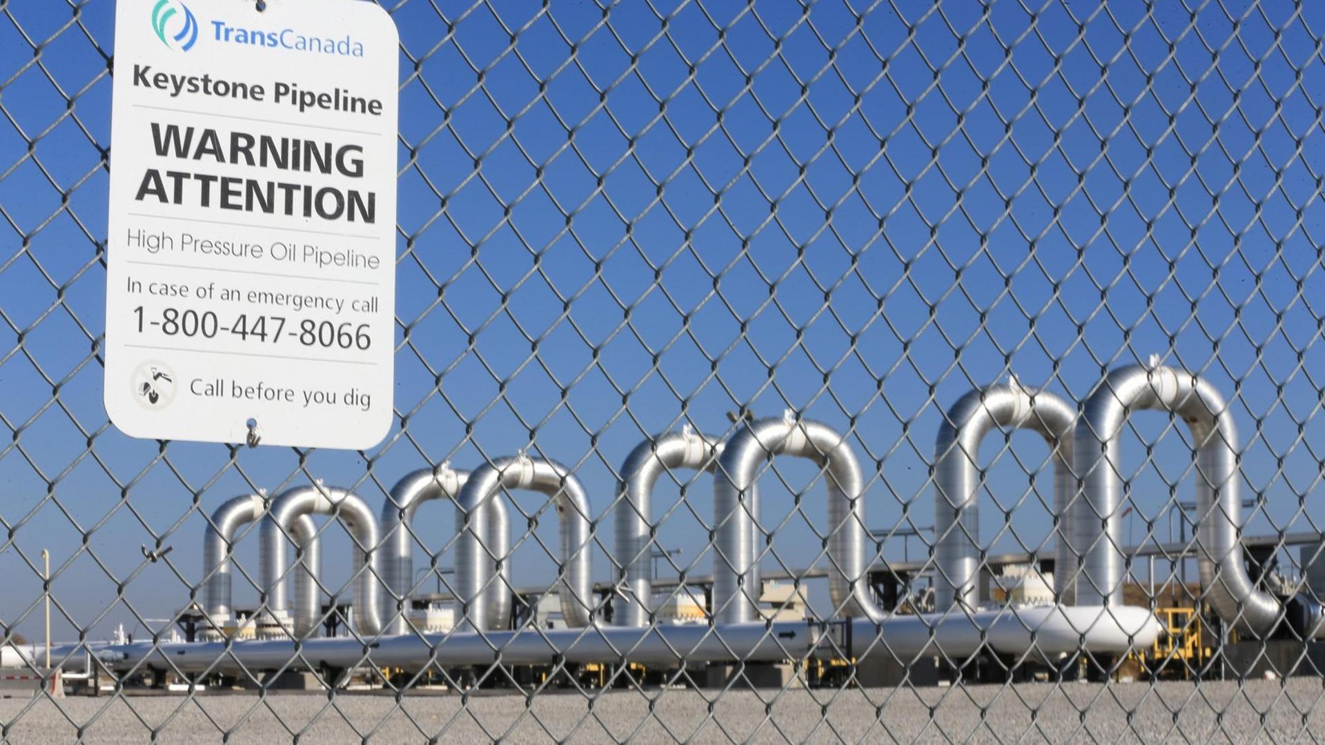 Die Öl-Pipeline Keystone XL des Unternehmens TransCanada