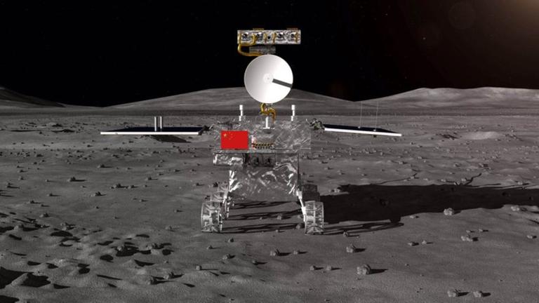 Bisher nur eine Animation: Chang'e 4 auf der Rückseite des Mondes