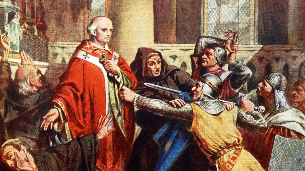 Eine künstlerische Darstellung der Ermordung des Thomas Becket