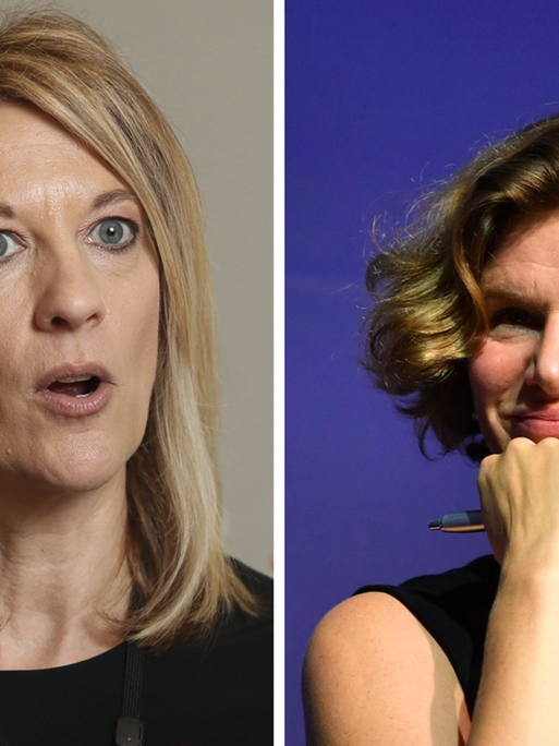 Die Wirtschaftswissenschaftlerin Stephanie Kelton von der Stony Brook University im US-Bundesstaat New York und Mariana Mazzucato, Professorin für Innovation und Werttheorie am University College in London (v.l.)