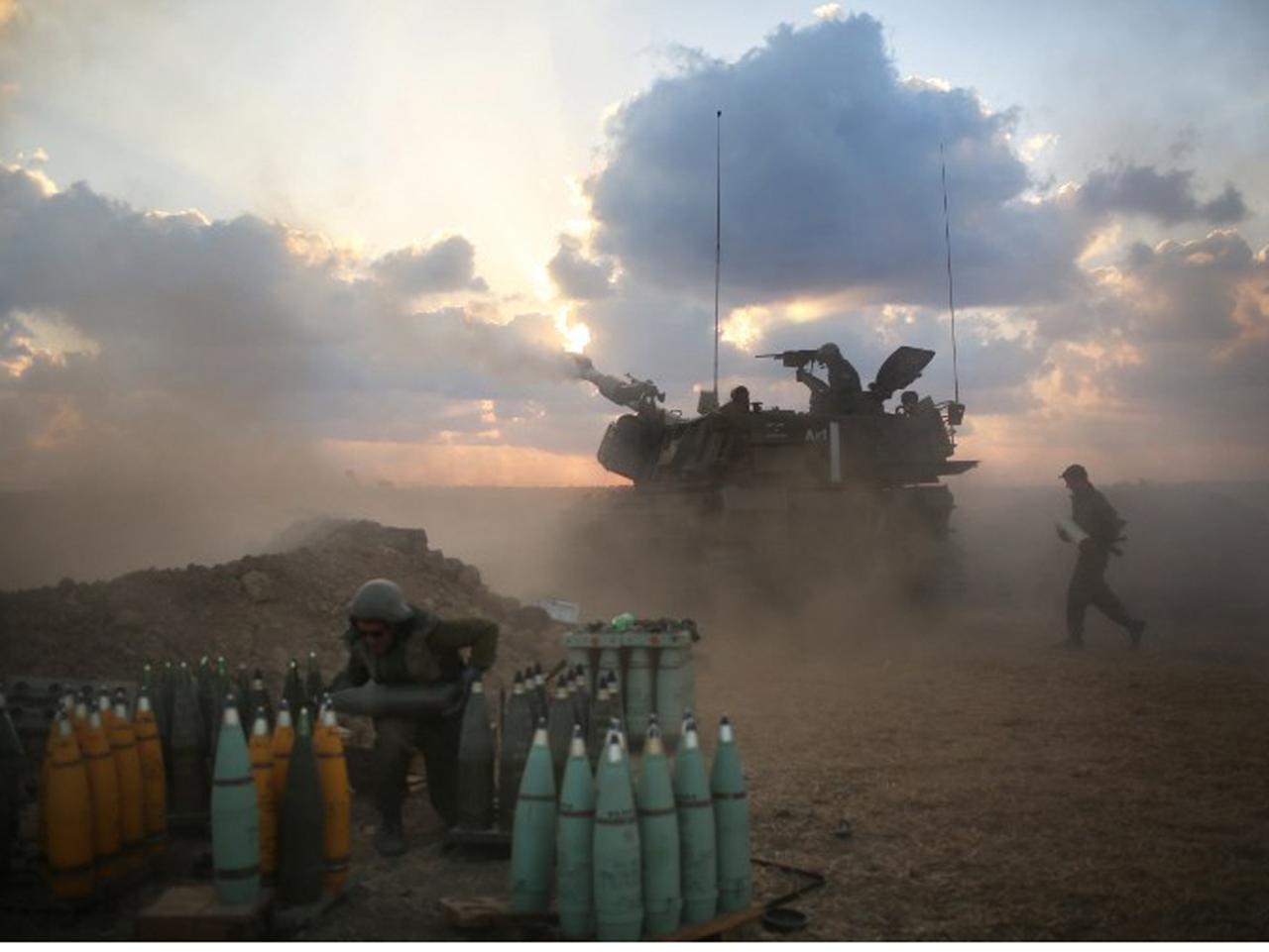 Israelische Soldaten an der Grenze zum Gaza-Streifen. 