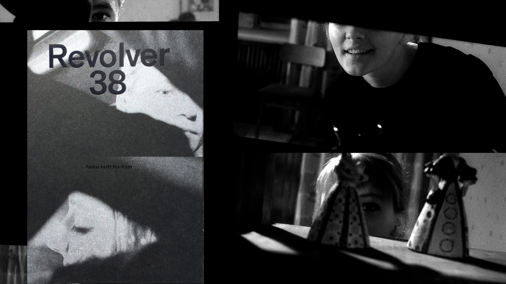 Bildcollage aus Revolver 38. Zu sehen sind ausschnittsweise Filmstills. Bildcollage aus Revolver 38. Zu sehen sind ausschnittsweise Filmstills.