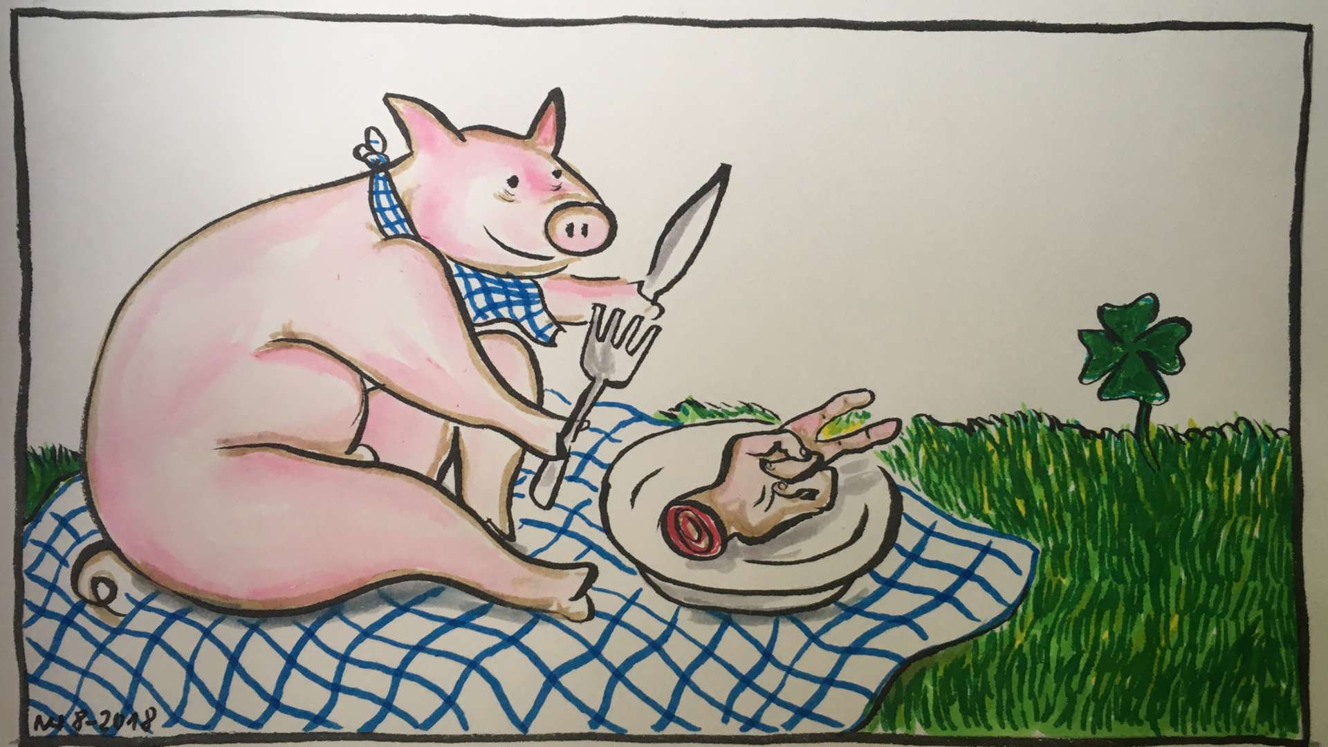"Das Schwein", Illustration von Nora Haakh