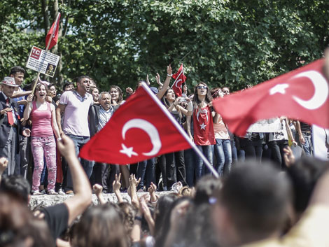 Proteste in Istanbul am Taksim-Platz und am Gezi-Park, Juni 2013