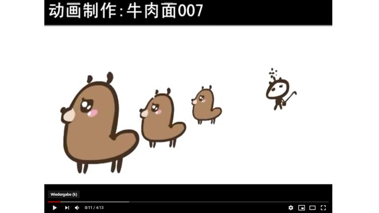 Drei Grass Mud Horsees aus einem Youtube-Cartoon und -Rap