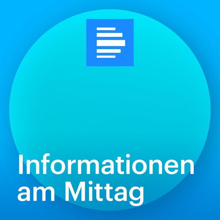 Das Logo der Informationen am Mittag. Das Bild zeigt eine helle, stilisierte Sonne auf blauem Grund. In der unteren linken Bildecke ist zu lesen: Informationen am Mittag.