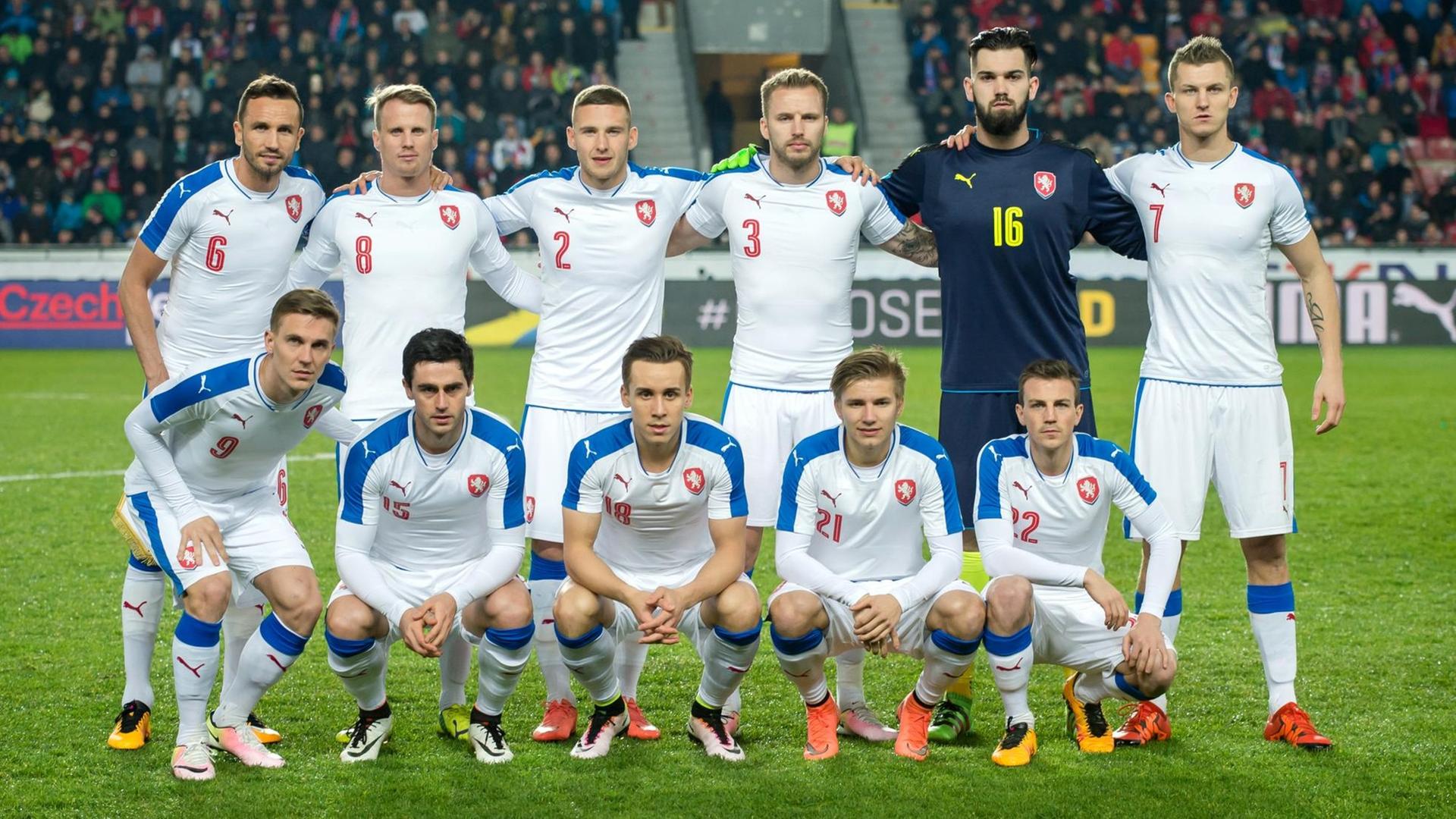 Die tschechische Nationalmannschaft bei einem Spiel am im März 2016