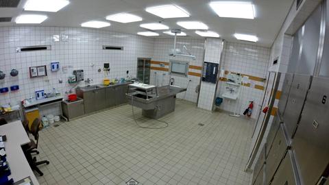 14.08.2014 , Duisburg , Im Klinikum am Kalkweg befindet sich die Rechtsmedizin Duisburg, dort werden etwa 500 Leichen im Jahr obduziert. Auf dem Foto der Obduktionsraum.