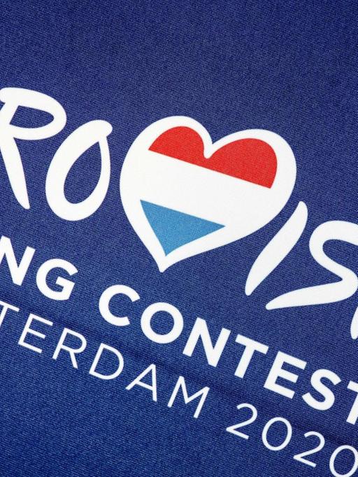 Logo des Eurovision Song Contest nach Bekanntgabe für den Eurovision Song Contest 2020. Die niederländische Hafenstadt Rotterdam wird Gastgeber des nächsten Eurovision Song Contest, ESC.