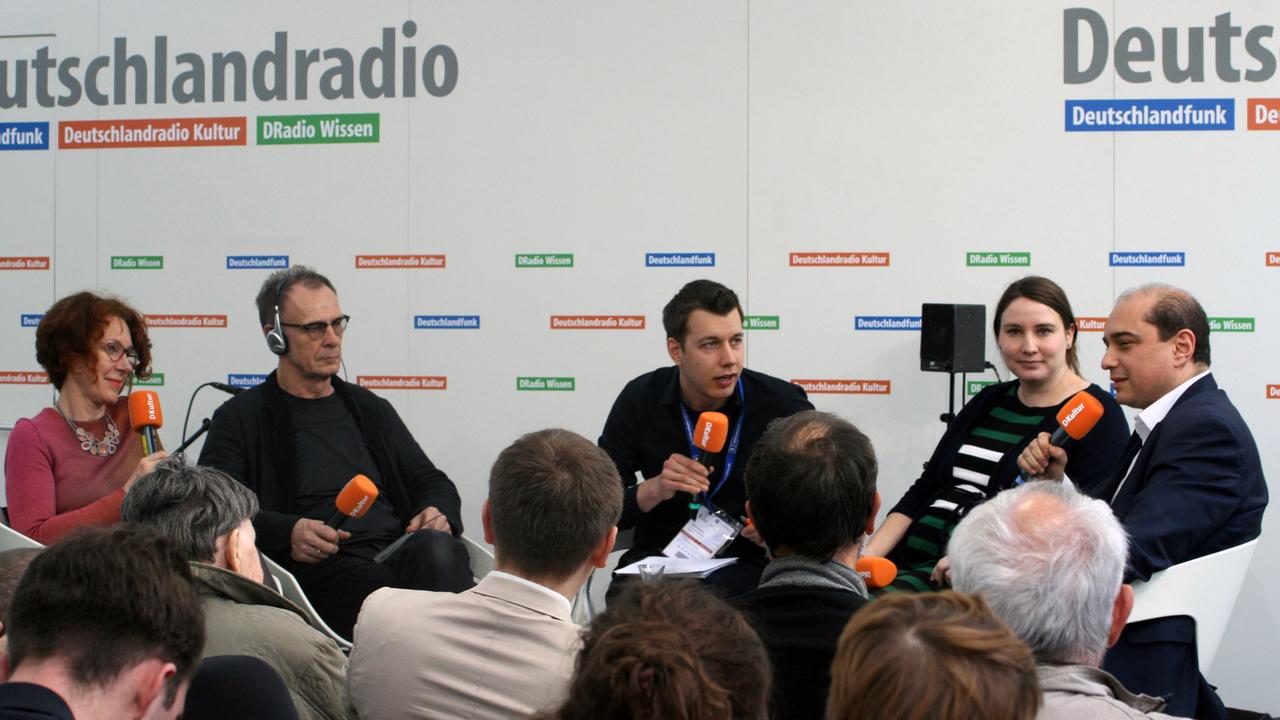 Diskussionsrunde beim "Wortwechsel" am 18. März 2016 auf der Leipziger Buchmesse.