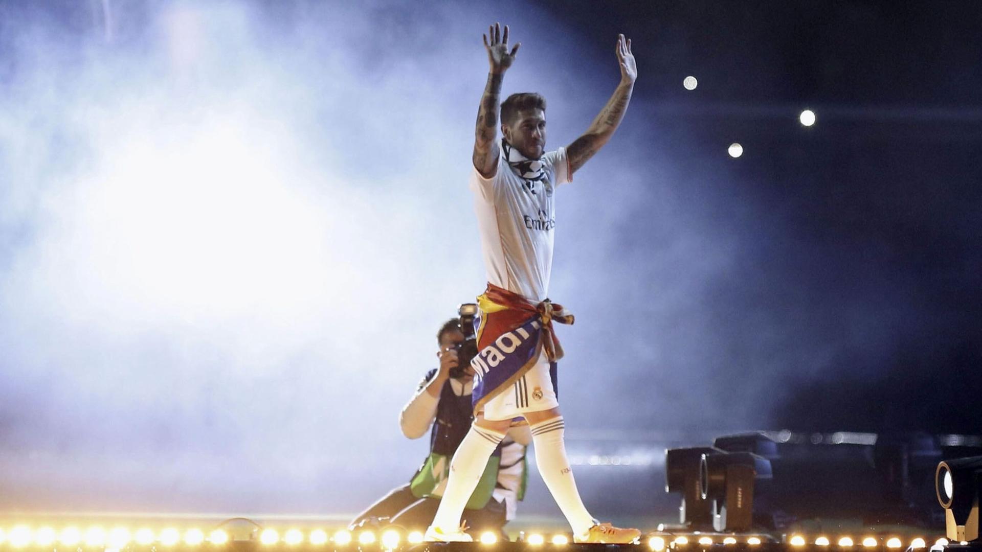 Champions-League-Finale zwischen Real Madrid und Atletico Madrid in Lissabon am 25.05.2014 Real Madrid's Spieler Sergio Ramos