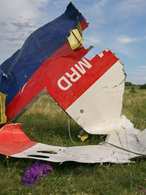 Wrackteil der in der Ukraine abgeschossenen Boeing 777 der Malaysia Airlines mit der Flugnummer MH 17
