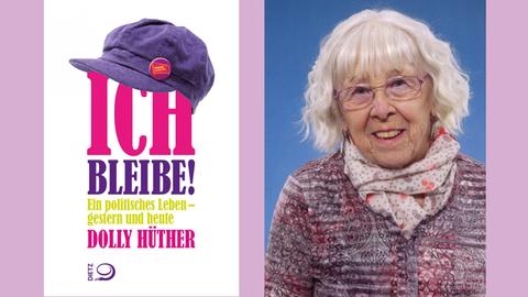 Collage aus Buchcover und Portrait von Dolly Hüther
