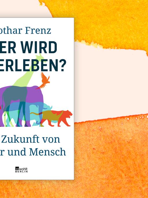 Das Buchcover "Wer wird überleben?" von Lothar Frenz ist vor einem grafischen Hintergrund zu sehen.