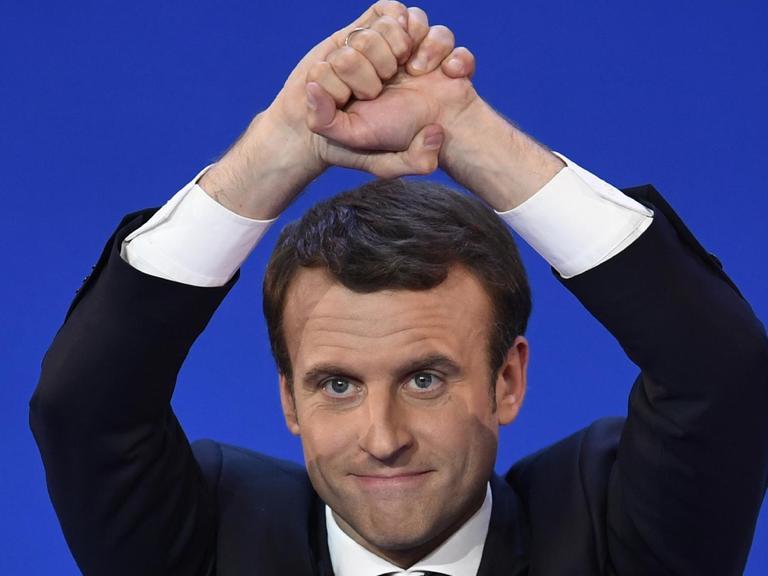 Der neue Präsident Frankreichs Emmanuel Macron. Hier bei einer Wahlveranstaltung in Paris.