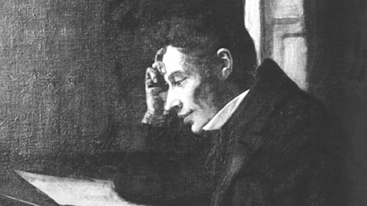 Ein undatiertes Gemälde des dänischen Theologen, Schriftstellers und Philosophen Sören Kierkegaard.