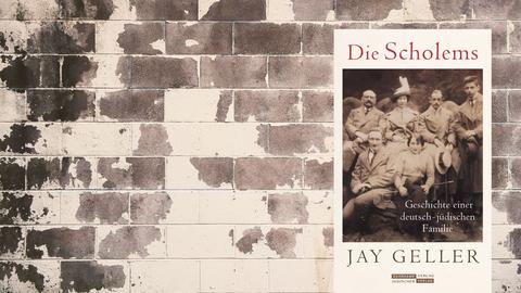 Collage: Vordergrund- Buchcover Jay Howard Geller: "Die Scholems" // Hintergrund- Stockimage