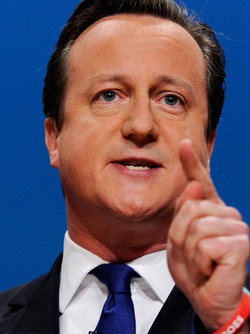David Cameron, britischer Premier, spricht auf dem Parteitag der konservativen Partei.