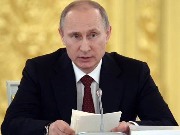 Russlands Präsident Wladimir Putin bei einer Regierungssitzung am Montag