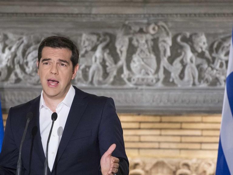 Alexis Tsipras bei einer Ansprache