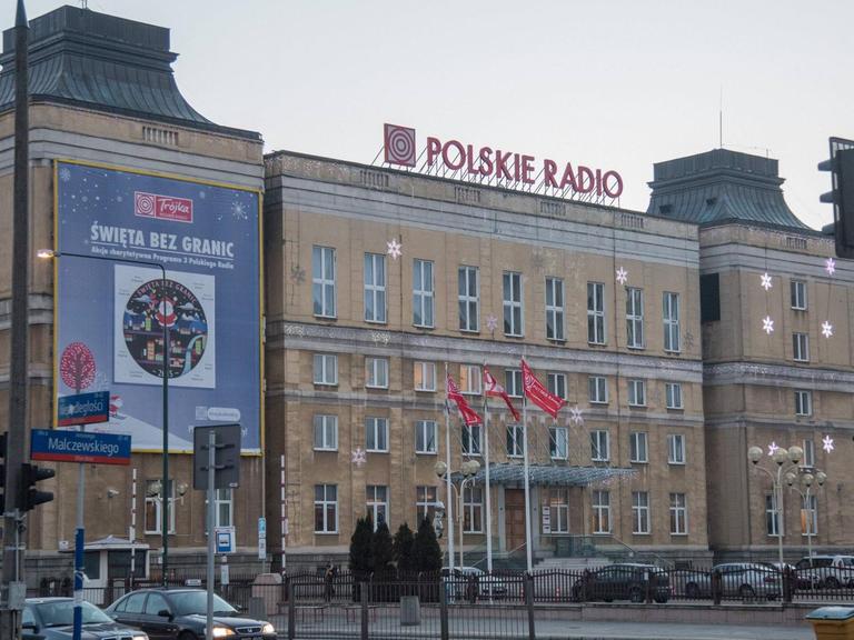 Das Gebäude von Polskje Radio, dem öffentlich-rechtlichen Rundfunk in Polen.