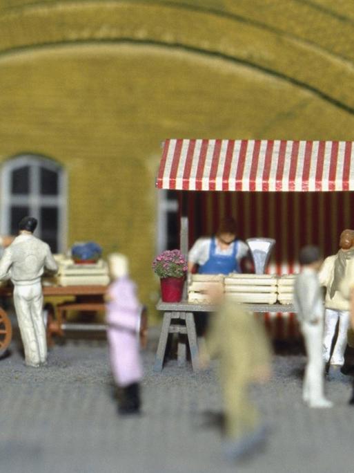Kleinstadt Modell eines Wochenmarktes.