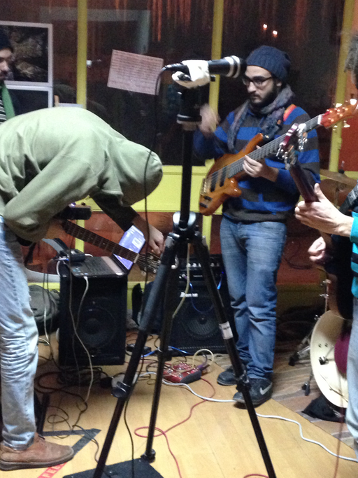 Die syrische Band Khebez Dawle in einem Proberaum, Beirut 2013