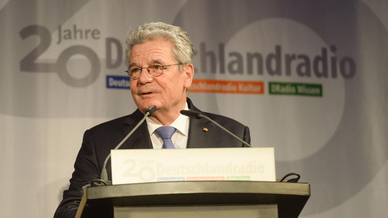 Bundes-Präsident Joachim Gauck bei der 20-Jahr-Feier des Deutschlandradios (Bild: Christian Kruppa / Deutschlandradio).