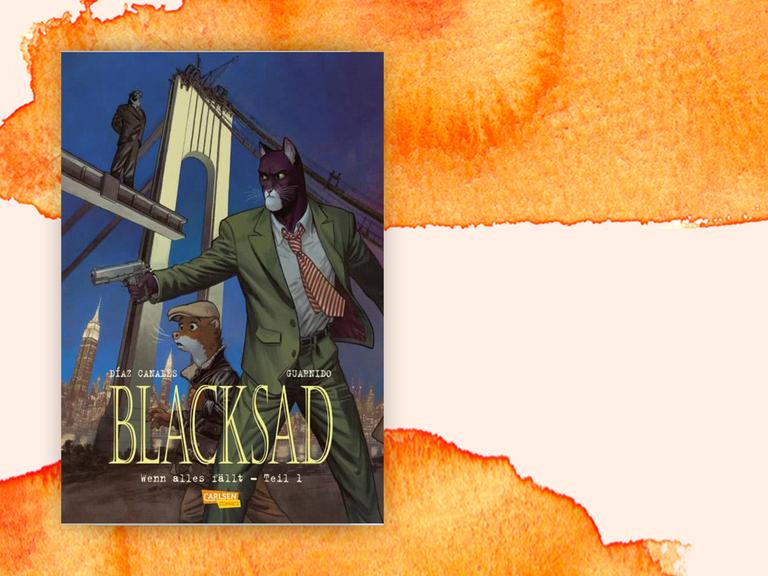 "Blacksad" Cover vor orangenem Hintergrund.