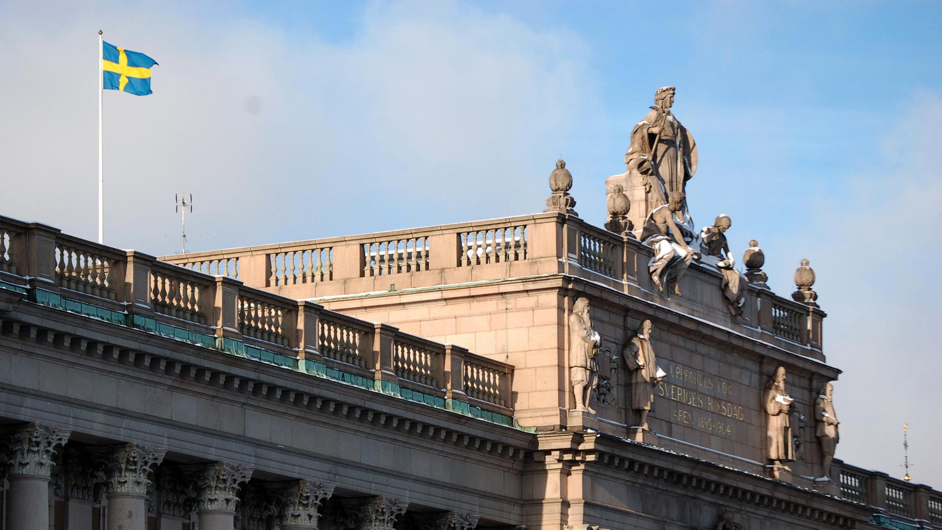Blick auf den Reichstag in Stockholm, aufgenommen im Februar 2006. Foto: Uwe Gerig