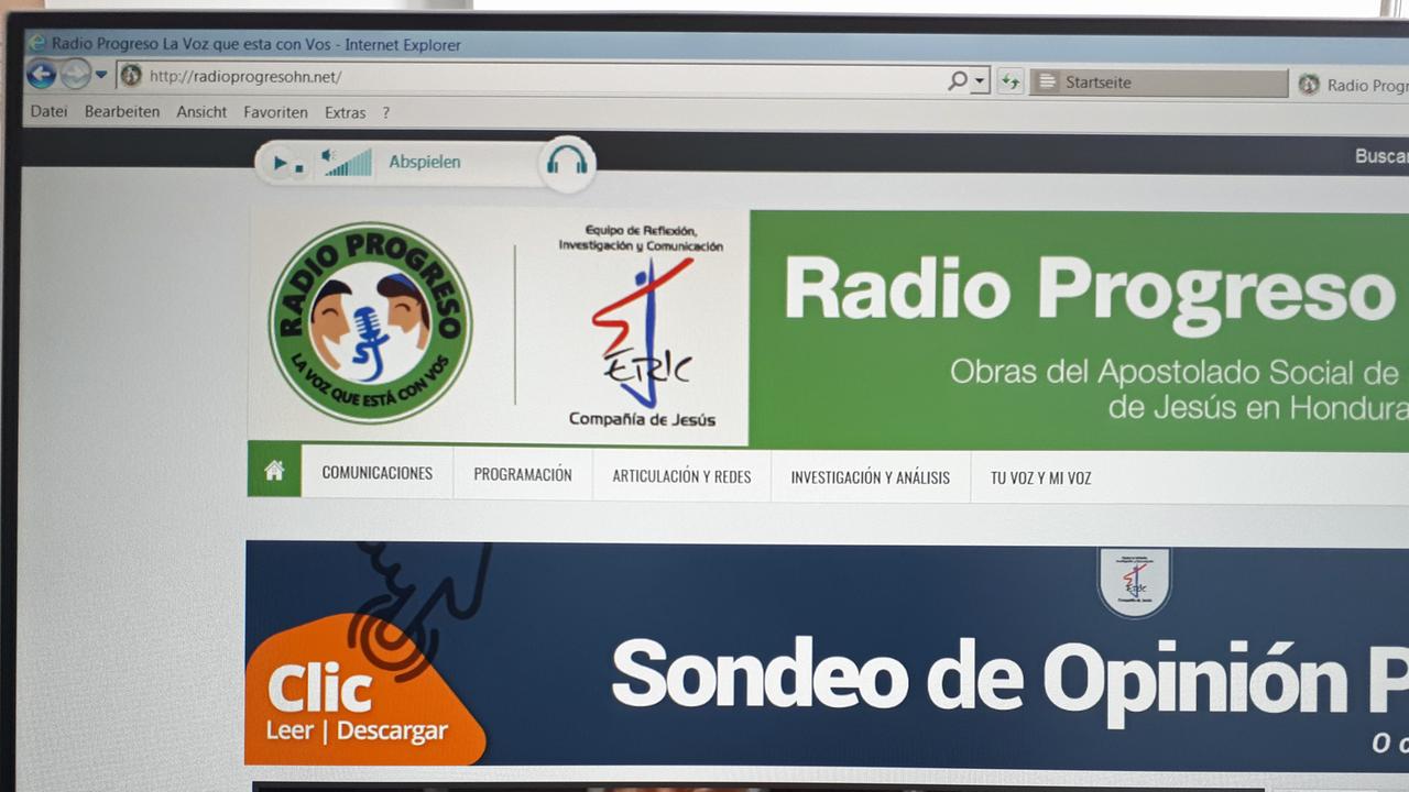 Foto der Internetseite von Radio Progreso