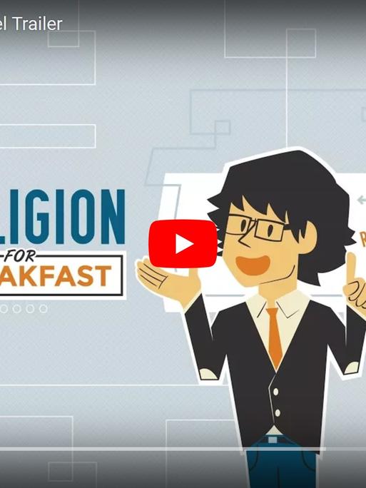 Ein Screenshot zeigt das Kanallogo von Religion For Breakfast