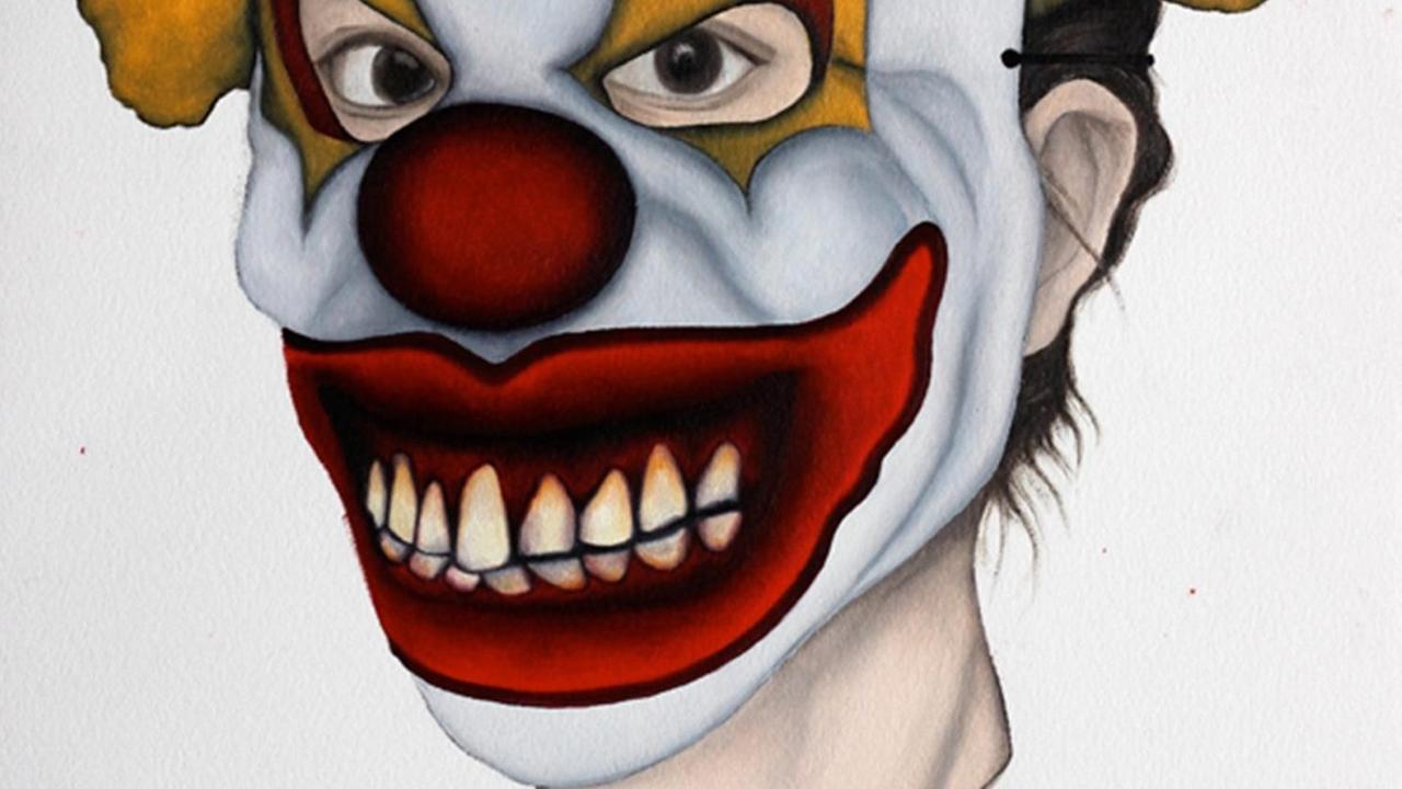 Zeichnung eines angsteinflößenden Clowns von Marion Auburtin