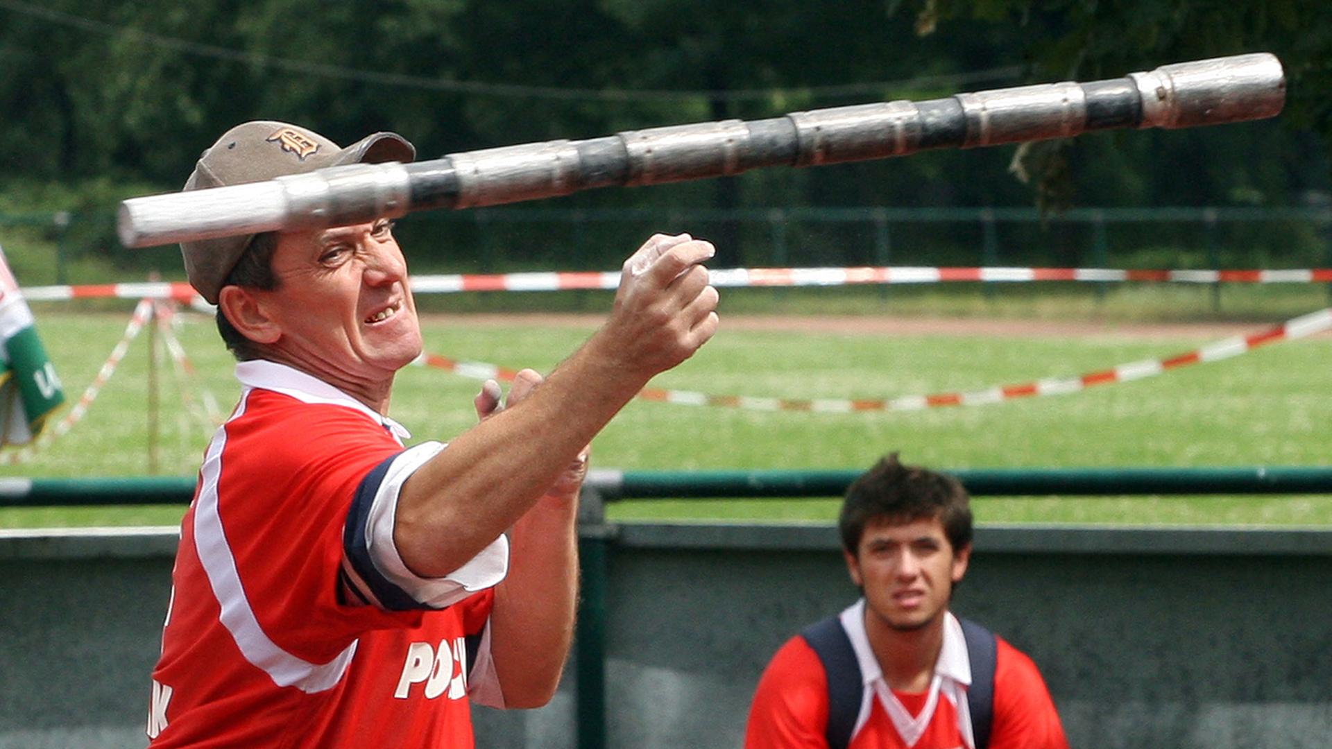 Der Russe Wasili Duchanin in Karlsruhe bei der Gorodki Weltmeisterschaft (2006).