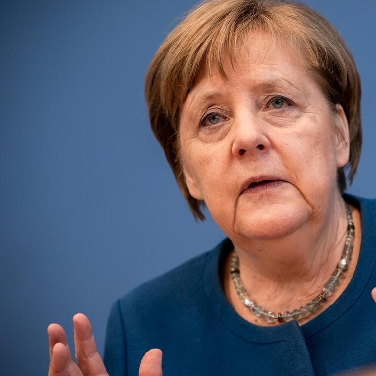 11.03.2020, Berlin: Bundeskanzlerin Angela Merkel spricht bei einer Pressekonferenz zur Entwicklung beim Coronavirus. 