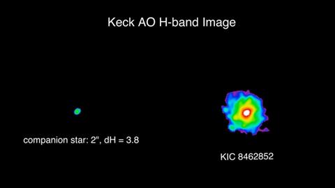 Der Stern KIC 8462852, beobachtet vom Keck-Teleskop auf Hawaii