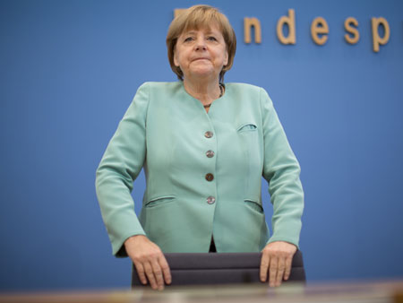 Bundeskanzlerin Merkel bei der Bundespressekonferenz