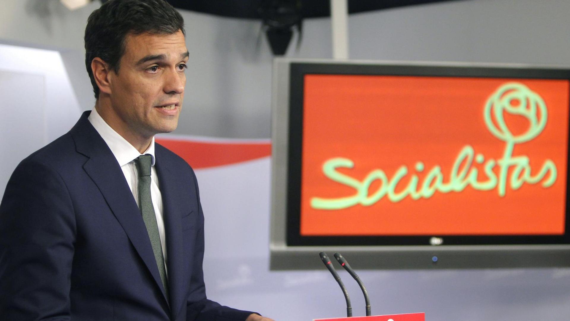 Der Parteichef der spanischen Sozialisten, Sanchez.