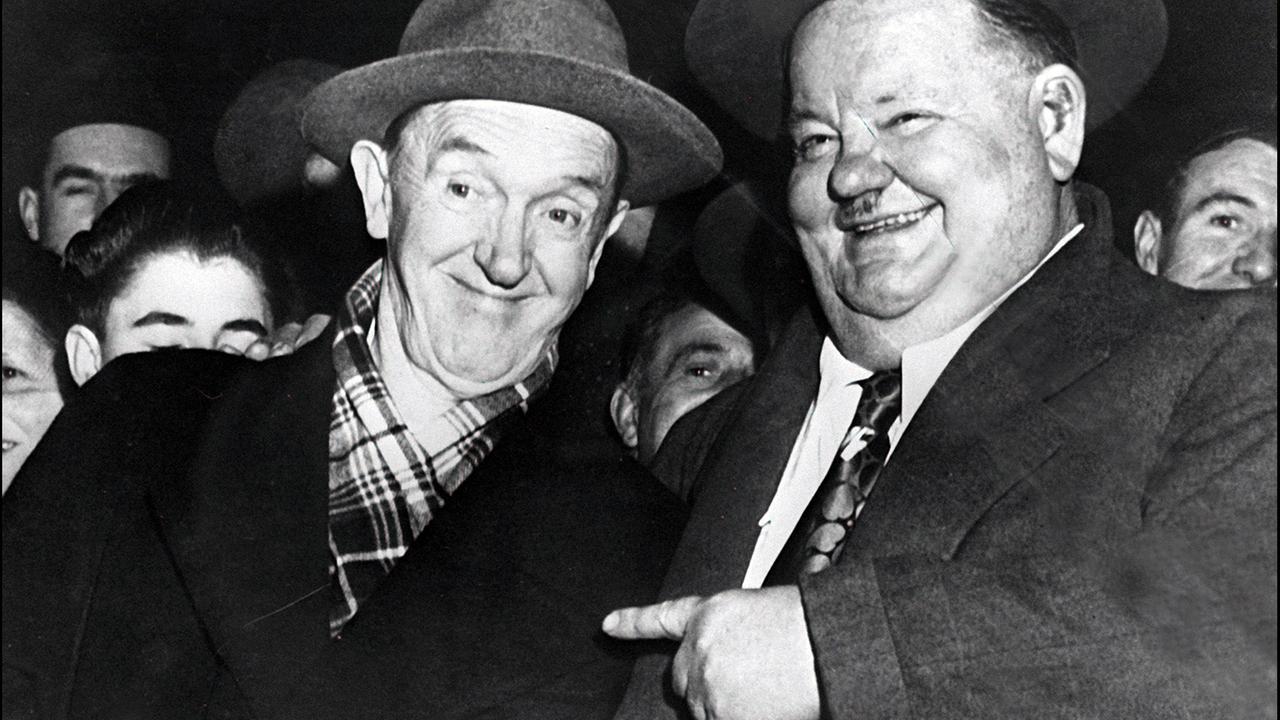 Die amerikanischen Komiker Stan Laurel und Oliver Hardy 